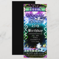 Mardi Gras Rainbow Glow VIP Geburtstagsparty Ticke