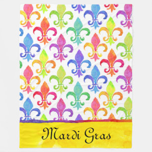 Mardi Gras Rainbow Lilie Pattern Fleecedecke