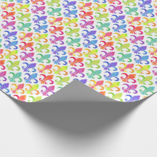 Mardi Gras Rainbow Lilie Pattern Geschenkpapier
