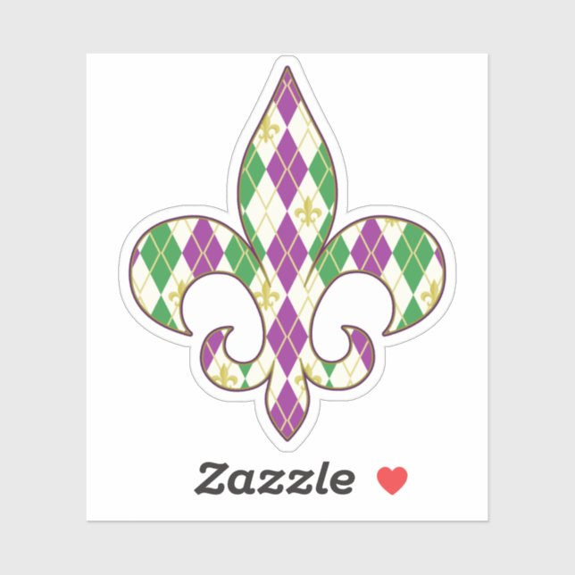 Mardi Gras Raute Contour Sticker (Blatt)