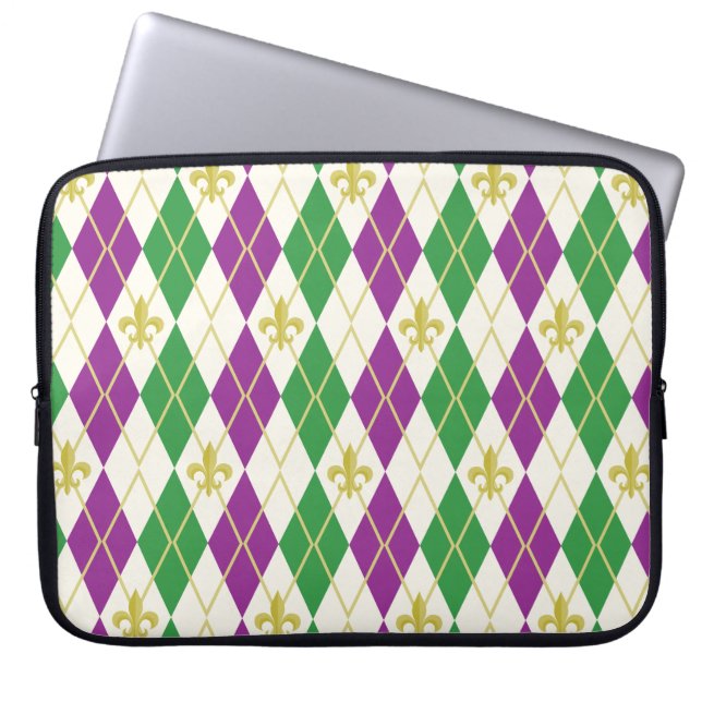 Mardi Gras Raute Laptop Sleeve (Vorderseite)