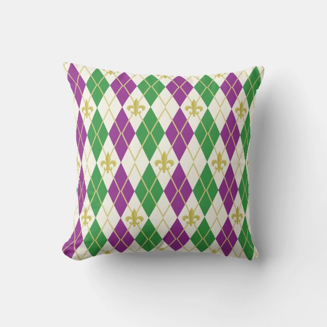 Mardi Gras Raute Pillow Kissen (Vorderseite)