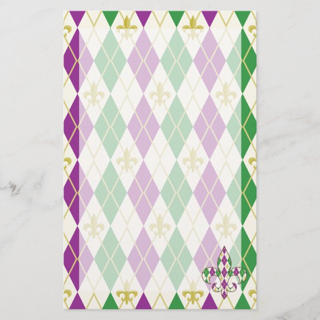 Mardi Gras Raute Stationery Briefpapier (Vorderseite)