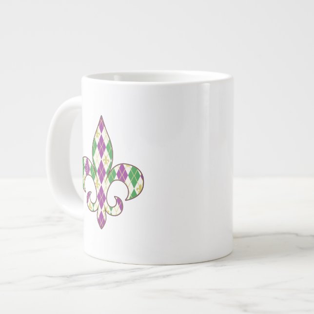 Mardi Gras Raute Tasse (Vorderseite Links)