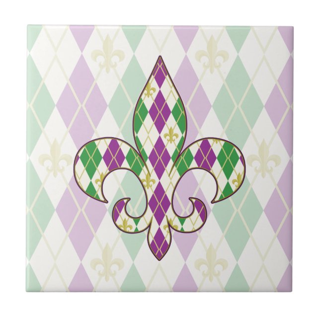 Mardi Gras Raute Tile Fliese (Vorderseite)