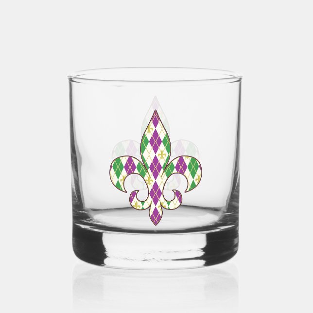 Mardi Gras Raute Whiskyglas (Vorderseite)