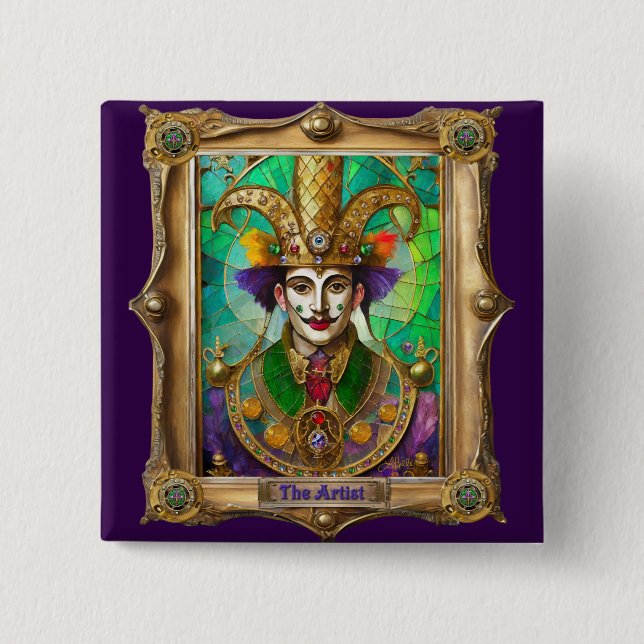 Mardi Gras Realm Portraits - Der Künstler Dali Button (Vorderseite)