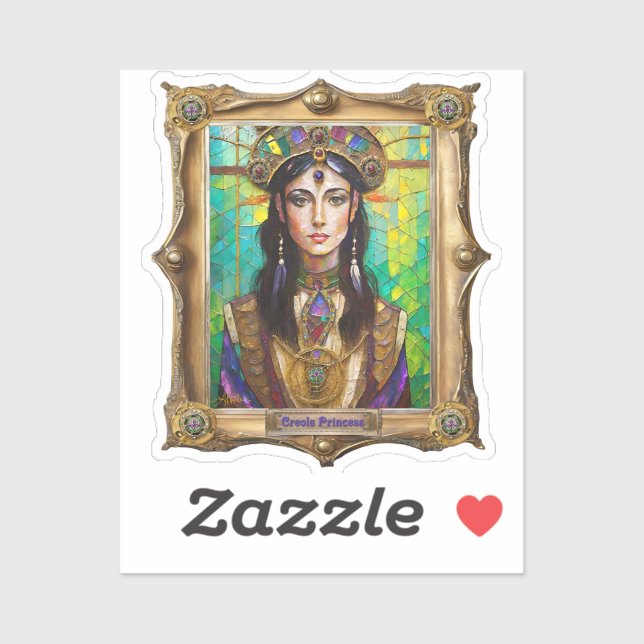 Mardi Gras Realm Portraits - Die kreolische Prinze Aufkleber (Blatt)