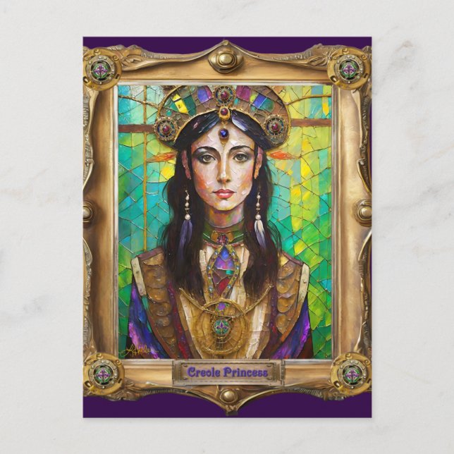 Mardi Gras Realm Portraits - Die kreolische Prinze Postkarte (Vorderseite)