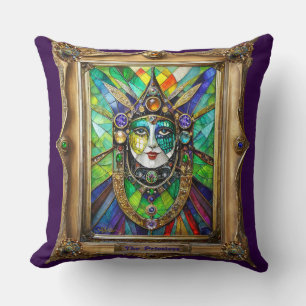 Mardi Gras Realm Portraits - Die Priesterin Kissen