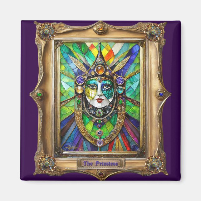 Mardi Gras Realm Portraits - Die Priesterin Magnet (Vorne)