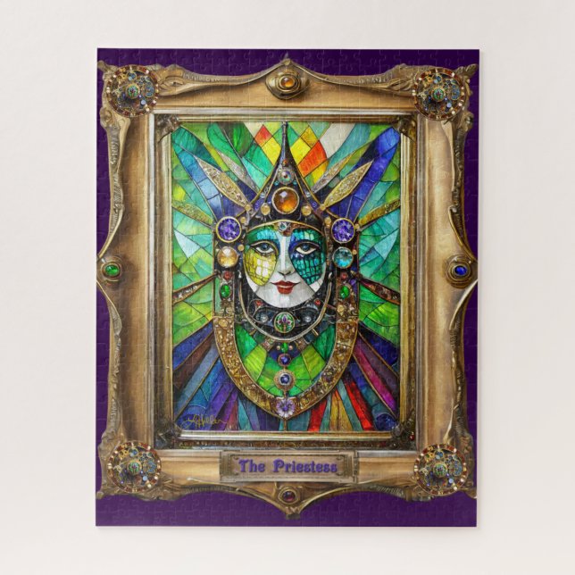 Mardi Gras Realm Portraits - Die Priesterin Puzzle (Vertikal)