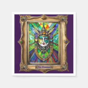 Mardi Gras Realm Portraits - Die Priesterin Serviette