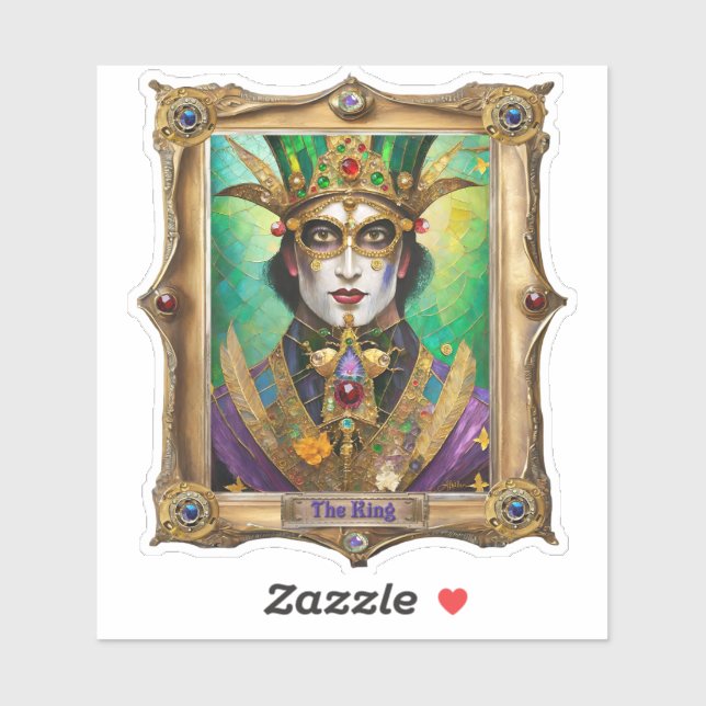Mardi Gras Realm Portraits - The King Aufkleber (Blatt)