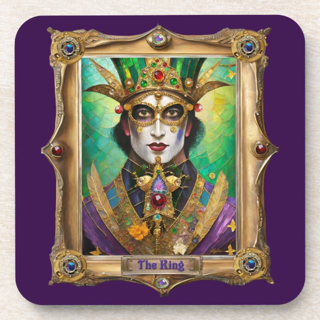 Mardi Gras Realm Portraits - The King Getränkeuntersetzer (Vorderseite)