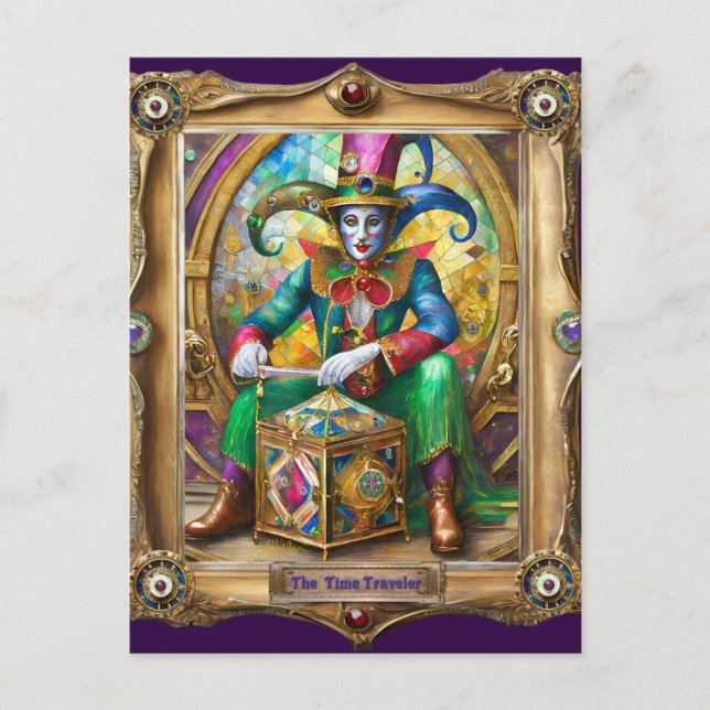 Mardi Gras Realm Portraits - The Time Traveller Postkarte (Vorderseite)