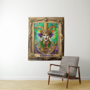 Mardi Gras Realm Porträts - Der Künstler Dali Wandteppich