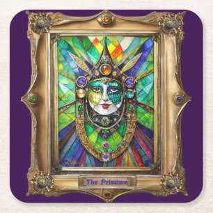 Mardi Gras Realm Porträts - Die Priesterin Rechteckiger Pappuntersetzer