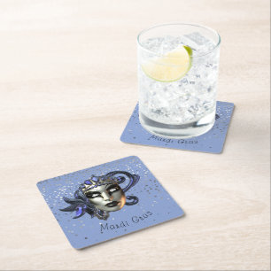 Mardi Gras Rechteckiger Pappuntersetzer