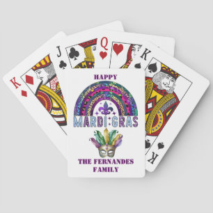 Mardi Gras Regenbogen und Maske Spielkarten