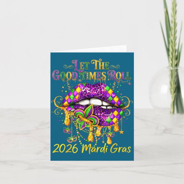 Mardi Gras Retro Let gute Illustration Karte (Vorderseite)