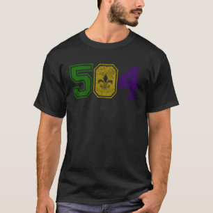 Mardi Gras Retro Lilie NOLA 504 T-Shirt