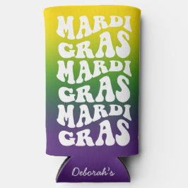 Mardi Gras Retro Text Ombre Party Selters Dosenkühler