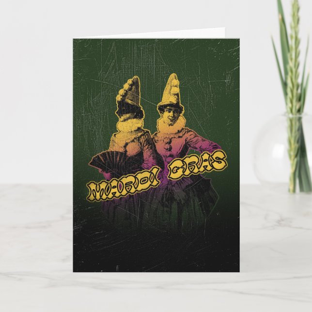 Mardi Gras Revelers Karte (Vorderseite)