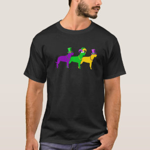 Mardi Gras Rottweiler Dog Bead Jester Funny Festiv T-Shirt