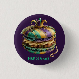 Mardi Gras Royal Macaron Button