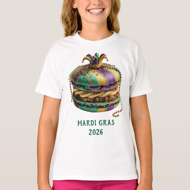 Mardi Gras Royal Macaron T-Shirt (Vorderseite)
