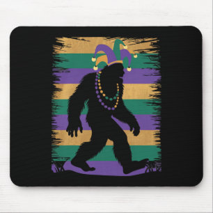 Mardi Gras Sasquatch Funny Bigfoot Party für Männe Mousepad