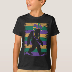 Mardi Gras Sasquatch Funny Bigfoot Party für Männe T-Shirt