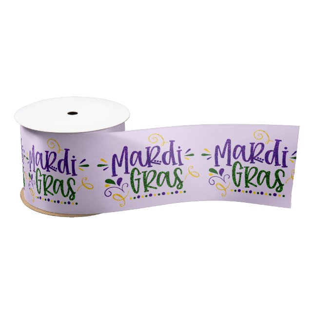 Mardi Gras Satin Ribbon Satinband (Spule)