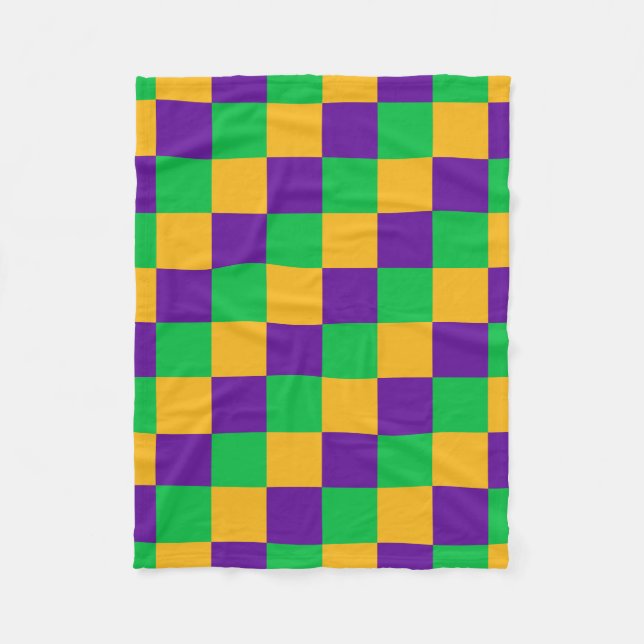 Mardi Gras Schachbrett Blanket Fleecedecke (Vorderseite)