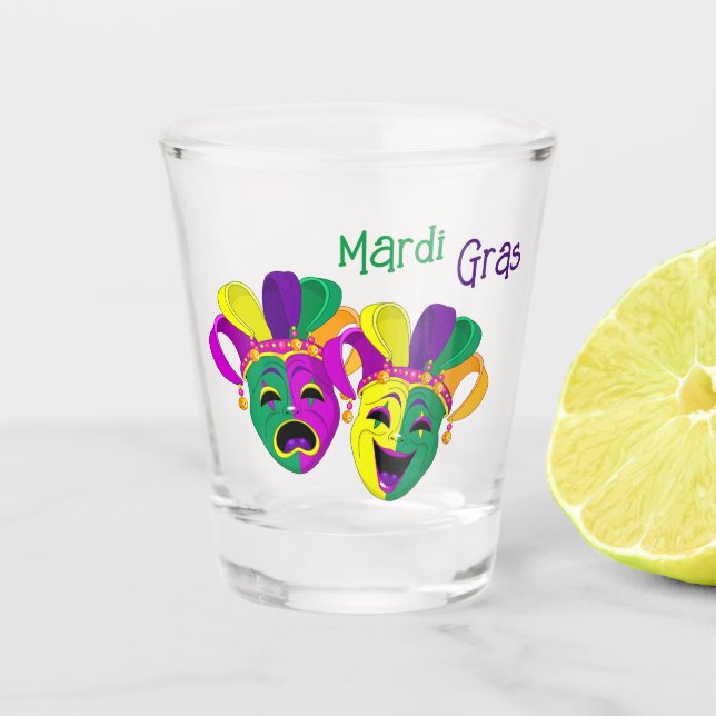 Mardi Gras Schnapsglas (Vorderseite)