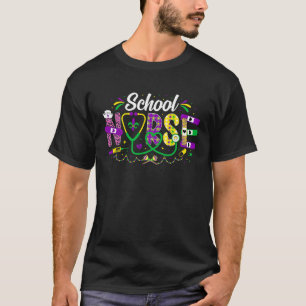 Mardi Gras School Nurse feiert Parade Party T-Shirt