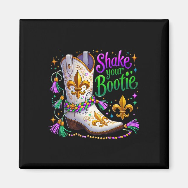 Mardi Gras schüttelt Ihre Bootie Bead Boot Carniva Magnet (Vorne)