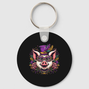 Mardi Gras Schwein Schlüsselanhänger