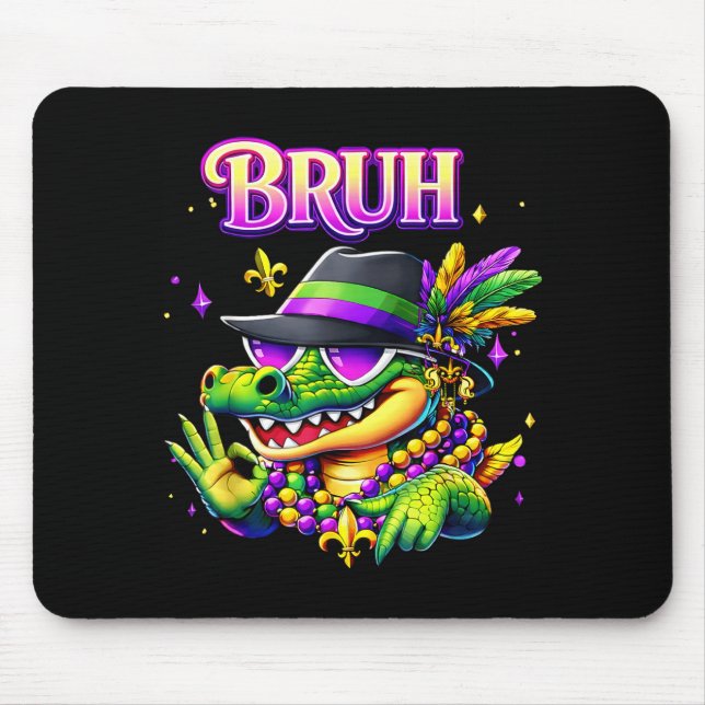 Mardi Gras Sechs Sieben 6 7 Meme Bruh Mardigator A Mousepad (Vorne)