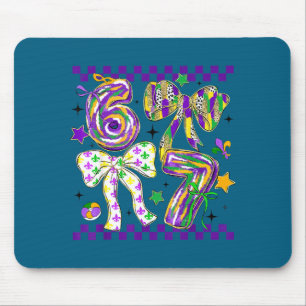 Mardi Gras sechs sieben Bogen Narr Perlen 6 7 Meme Mousepad