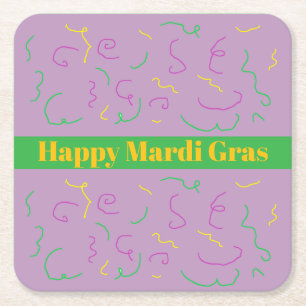 Mardi Gras Servietten Rechteckiger Pappuntersetzer