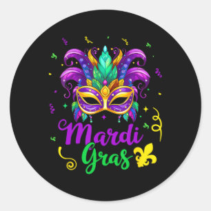 Mardi Gras-Shirt für Frauen Kinder Männer Perlen M Runder Aufkleber