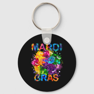 Mardi Gras Shirt Maske Wasserfarben Frauen Männer Schlüsselanhänger