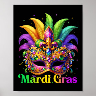 Mardi Gras-Shirts für Frauen Mädchen Kinder Maske Poster