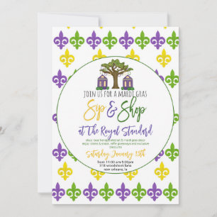 Mardi Gras Sip & Shop Einladung