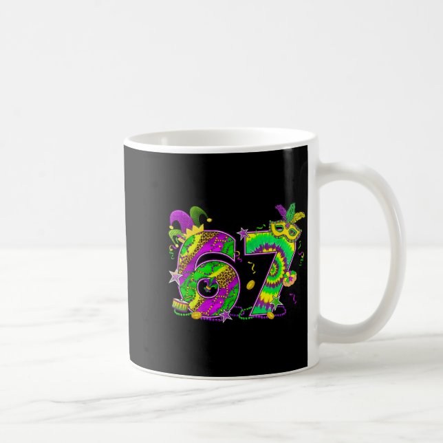 Mardi Gras Six Seven 6 7 Matching Costume Couple M Kaffeetasse (Rechts)