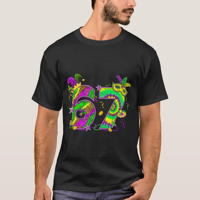 Mardi Gras Six Seven 6 7 Matching Costume Couple M T-Shirt (Vorderseite)