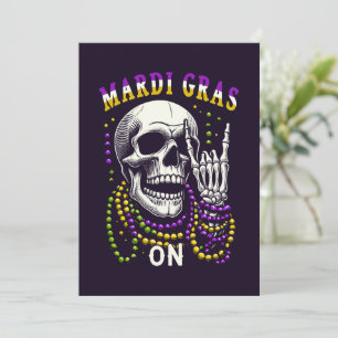Mardi Gras Skeleton Feiertagskarte