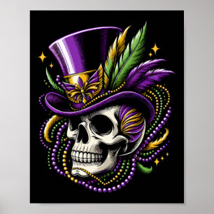 Mardi Gras Skull Hexendoktor New Orleans Men Wome Poster